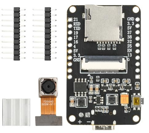 diymore für ESP32-CAM Entwicklungsplatine, 2.4GHz WLAN/Bluetooth, für ESP32 DC 5V Dual-Core-Entwicklungsplatine mit OV5640 Kamera-TF-Karten-Modul, Kühlzubehör