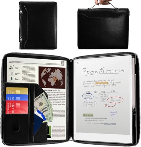 E NET-CASE Funda para tablet Remarkable Paper Pro de 11.8 pulgadas (lanzado en 2024), funda de piel sintética mejorada para papel digital Notable Paper Pro con cremallera y soporte para bolígrafo