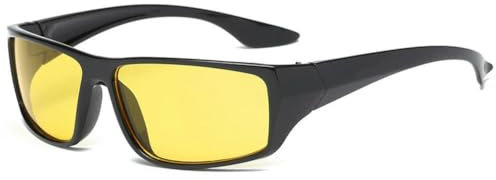 Nachtsicht-Sonnenbrille, Auto, Nachtfahrbrille, Fahrerbrille, Uni, UV-Schutz, Sonnenbrille, gelb