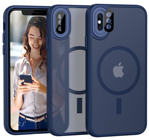 Nupcknn für iPhone X/XS Hülle Magnetisch mit Magsafe (TOP Militärschutz & Magnetkraft) Handyhülle für iPhone X/XS Case Durchscheinende Matt Rückseite Dünn Stoßfest Schutzhülle