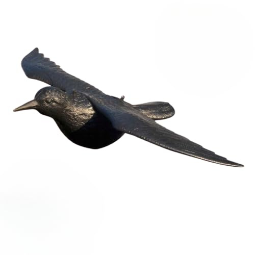Anwicar Raben Attrappe Vogelabwehr - Vogelschreck - Krähenattrappe - The Crow - Vogelscheuche - Taubenabwehr Balkon und Garten