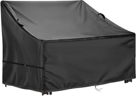 Iptienda Garden Daybed Cover, Patio Rattan Daybed Cover Waterproof, 420D Heavy Duty Oxford Fabric Garden Sofa Covers Anti-UV with Buckle Straps, Outdoor Daybed Furniture Covers-124x144x90/40cm