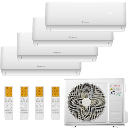 HANTECH Multisplit Klimaanlage mit 4x 9000 BTU Inneneinheit WIFI und 32000 BTU Außeneinheit