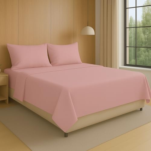 NARCISO - Set Lenzuola 1 Piazza e Mezza 3 Pezzi Tinta Unita Embossed, Completo Lenzuola Una Piazza e Mezza in Microfibra Traspirante ed Anallergica, Biancheria da Letto Made in Italy (Rosa)