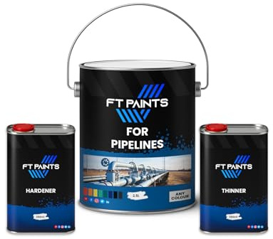 FabioT. FT Paints 3.0L Kit 2K Anti-Rust Metal Paint with Hardener E9006 For Pipelines- RAL 7012-Basalt Grey