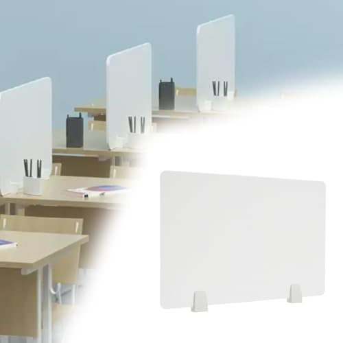 URUCHF acryl Schreibtisch sichtschutz Freistehende Sichtschutzwand Aus Weißem PVC Für Schreibtische, Sichtschutzwand Für Den Schreibtisch Gegen Visuelle Ablenkung, Trennwand(1PC,L H 110CM x 30CM)