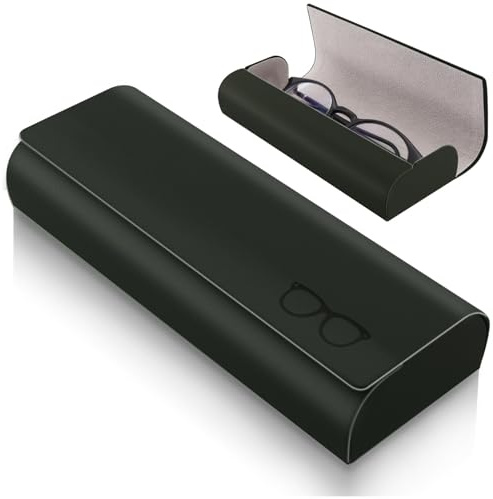 chuanhylis Brillenetui Hardcase，Pu-Leder Brillen Etui, Neutraler Retro-Design-Schutz Brillenetui Damen, Geeignet FüR Sonnenbrillen, Lesebrillen, Sportbrillen