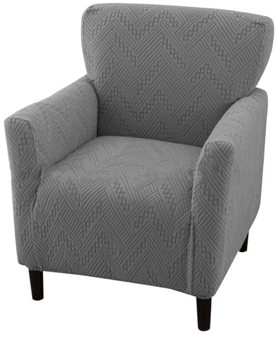 WYLEBER Funda de Sofá Sillón Individual,Elástica Funda para Sillón Club,Extraíble y Lavable,para la Decoración de Sillas de Sala de Estar,Fácil de Instalar(Light Gray)