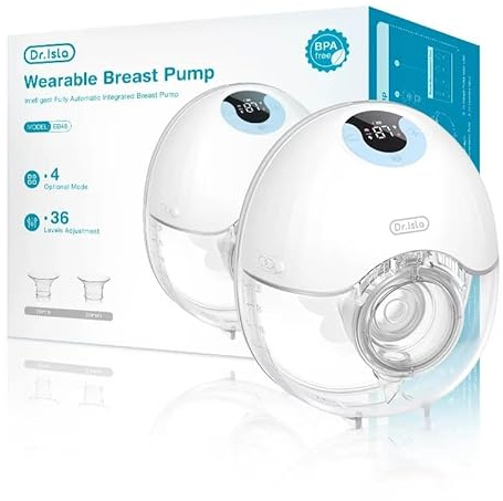 RPH Wearable Breast Pump Hands Free Electric Breast Pumps Comfort Milk Collector Lightweight with LED Display 4 Modes & 36 Levels (Blue)