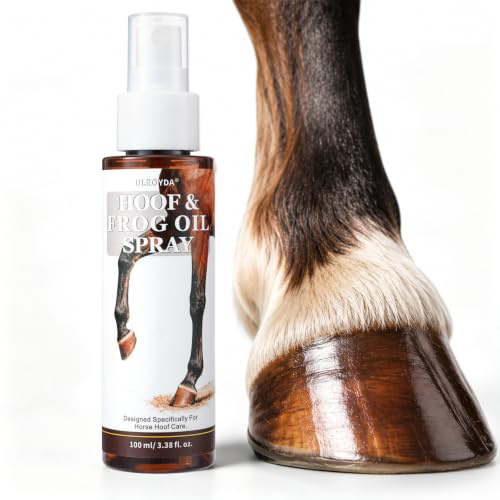 ULROYDA Huföl für Pferde 100 ml | Hufpflege-Spray für trockene und spröde Hufe, ohne Pinsel, mit Kokosöl, Jojobaöl & Vitamin E, für Hufwand, Sohle und Strahl