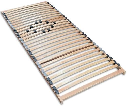 Coemo XXL Lattenrost 90x200 Big Size extra stabil bis 200 kg belastbar, mit Härtegradeinstellung, 28 elastische Leisten, für alle Matratzentypen, durchgehende Seitenholme, DIY Selbstmontage