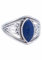 mantraroma Ring Damen Silber 925 Lapis Lazuli Edelstein blau ausgefallen verspielt