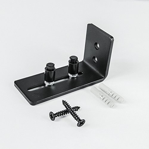 1x Natural Goods Berlin BODENFÜHRUNG Schiebetür Beschlag, Metall, Schwarz pulverbeschichtet, Scheunentor, Küchentür, Raumtrenner, Stay Roller (Bodenführung Slider, Schwarz)