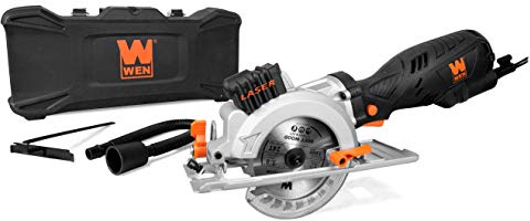 WEN 3625 5-Amp 4-1/2-Inch Beveling Compact Circular Saw with Laser and Carrying Case