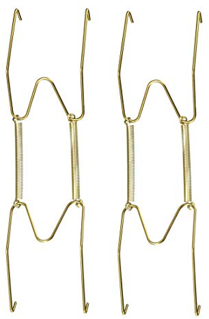 sourcing map Plate Hanger, 8-inch W Type Zinc Plated Invisible Wall Decorative Hooks, 2 Pcs