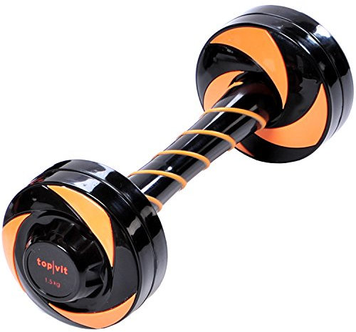top vit Swinging Dumbbell I schwingende Hantel mit Mehrfachfunktion zur Stimulierung von tieferliegenden Muskeln I 1 Stück I Gewicht: 1,5 kg I Farbe: orange