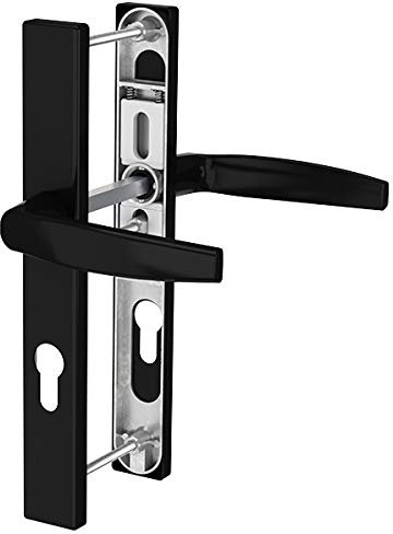 Premium Drückergarnitur Victory DHS 92mm - Rechteckig - Griff-Griff, Farbe:Schwarz RAL 9005, Schildbreite:25mm