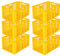 6x Eurobehälter/Stapelkorb/Bäckerkisten, Grundmaß 600x400x320 mm. Eurobox stapelbar aus Kunststoff in TOP-Qualität - Made in Germany (Gelb) (Gelb)