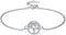 Lydreewam árbol de la Vida Tobilleras Pulseras Plata Mujer 925 con 3A Circonia Cúbica Verano Descalzo Playa, Ajustable 22+4cm