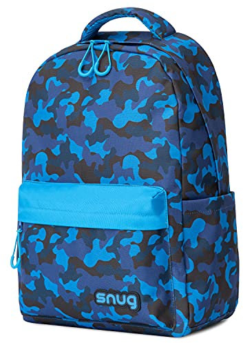 Snug Kids Backpack for School, Sports and Travel Perfect for Ages 4+ (Blue Camo)