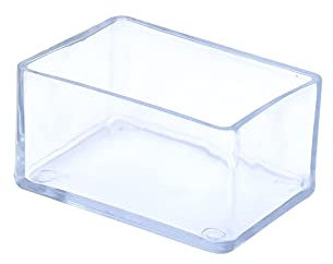 Flyshop Lot de 12 Embouts de Pieds de Chaise rectangulaires en PVC Anti-Rayures pour Pieds de Meubles - 25 x 45 mm (2,5 x 4,5 cm) - Transparent