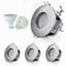 Sweier LED Einbaustrahler IP65 Satin Nickel,5W GU10 Bad Deckenstrahler,230V Einbaustrahler Badezimmer,430LM Kaltweiß 6000K Einbauleuchten LED Spot,Lochmass 2.76 Zoll,Einbautiefe 4.33 Zoll,4er Set