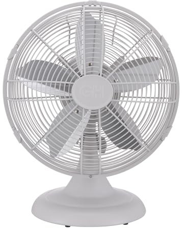 Hunter 90602 12 Retro Table Fan in Matte White