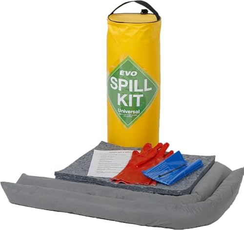 20 Litre EVO Cab or Forklift Spill Kit in a Cylinder Bag - Effective for Hydraulic Fluids, Oils, Coolants, Fuels, and Mild Acids