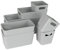 8 Teile Organizer Set - 10 cm hoch - grau - Boxen in 3 Größen - Schubladeneinsatz - passend für Schubladen von 30 x 50 cm