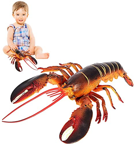 LOSOO Modèle Homard - Figurine Homard Boston,Décoration Homard créature sous-Marine Grand Jouet cognitif pour Enfants Homard pour la décoration Bureau à Domicile
