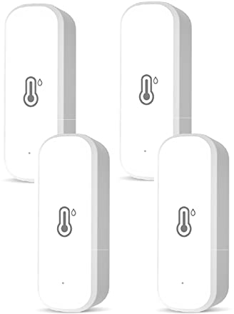 SPORTARC WiFi Hygrometer Thermometer Sensor, 4pcs für Tuya Temperatur und Luftfeuchtigkeitssensor für Innen und Außen mit Fern-App-Benachrichtigungsalarm, funktioniert mit für Tuya App