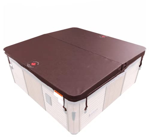 CANADIAN SPA CO. Isolierabdeckung Deluxe, 213 x 213 cm, Braun, 10 cm dick, Poolabdeckung eckig, Abdeckung für Whirlpool wasserdicht und UV-beständig, Whirlpool Zubehör