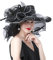 ITODA Fascinator Damen Organza Hut Blumen Feder Sonnenhut Kirche Hochzeit Frauenorganza Elegant Sommerhut Sonnenschutz Strandhut Breit Krempe Organzahut Mesh Damenhut Cocktail Party Schwarz