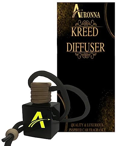 Auronna Car Air Freshener Kreed Hanging Car Diffuser For Men & Women - Long Lasting Car Perfume - Wooden Cap & Cube Bottle With 8ml Filling (Kreed)