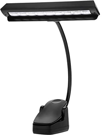Music Stand Lights,Portable Flexible 9 LEDs Clip On LED Book Bedroom Reading Desk Lamp USB and AAA Battery Operated for Bookworms Piano Player