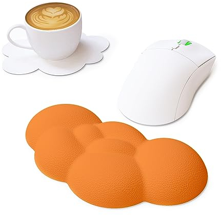 ZIYOU LANG Cloud Souris Repose-Poignet pour Clavier, Wrist Rest Support De Poignet Ergonomique pour Tapis De Souris Avec Sous-Verre, Repose-Mains pour Ordinateur, Ordinateur Portable, Souris-Orange