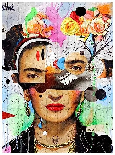 Für Erwachsene, 1000 Teile Holzpuzzle, Heimdekoration, Gemälde von Frida Kahlo, 75 x 50 cm