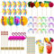 Omsscun 150 Stück Cocktail Deko,Cocktail Party Zubehör,Bunte Cocktail Party Dekorationen mit Papier Schirmchen,Regenbogen Strohhalm, Feuerwerk Spieße für Geburtstag Hochzeit Sommer Strand Party