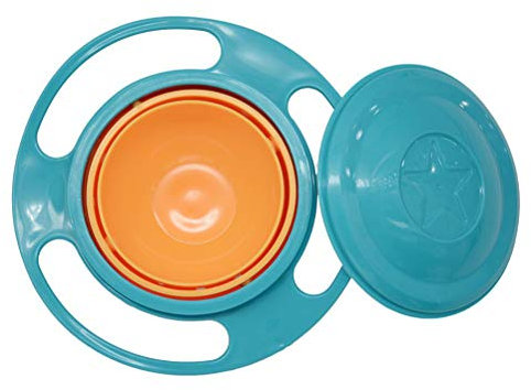 Bol Gyroscopique Universel pour bébé, Bol Gyroscopique Mignon Bol Rotatif pour bébé Bol Anti-déversement Rotatif à 360 ° Bol Gyroscopique avec Couvercle (403)