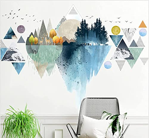 Arawat 2 Set Wandtattoo Abstrakt Wandaufkleber Kinderzimmer Wandsticker Wohnzimmer Sticker Hintergrund Wandbilder Pflanzen Abziehbilder Tropical Wand Deko für Küche Schlafzimmer Bad Flur Fenster Tür