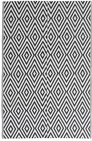 vidaXL Outdoor Teppich Doppellagiges Jacquard-Muster Balkon Terrasse Garten Außenteppich Balkonteppich Gartenteppich Terrassenteppich Schwarz 140x200cm PP