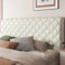 Kopfteilbezug Bett Kopfteil Bezug/Überzug,Weicher Strecken Samtstoff,gepolsterte Bettkopfteil Hussen Dehnbar Waschbar All-Inclusive Staubdichte Schutzhülle ( Color : Beige white , Size : 210cm(83inch)