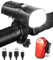 Popolic Fahrradlicht Set, StVZO Zugelassen 30/15 Lux Fahrradbeleuchtung Fahrradlampe Wasserdicht und Wiederaufladbare Fahrrad Lichter LED Set, Frontlichter & Rücklicht Zoll (Mattschwarz)