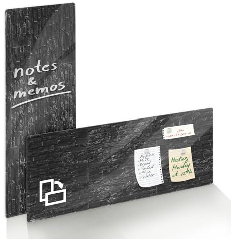 Floordirekt Präsentationsboard - Whiteboard - Magnettafel - Magnetboard lackiert oder Glas - magnetisch & beschreibbar - Schreibtafel Magnetwand Wandtafel (Glasboard Schwarz 20 x 60 cm)