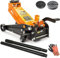 Hydraulischer Wagenheber 3T, Hubhöhe 130-490mm, mit Fußpedal + 2X Gummi + Montagehandschuhe Rangierwagenheber Profi Heber PKW Wohnmobil, Geländewagen (Wagenheber)