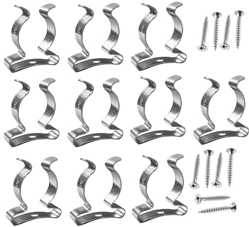 SISI UK Terry Tool Clips 32mm Garage/Shed Storage Grip Tidies Wall Mounted Tool Spring Terry Clips Storage Hangers for Garages Sheds Yards Cupboards Pack of 10 (with Screws).