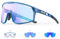KAPVOE Photochromatische Selbsttönend Fahrradbrille für Herren Damen Klar Sportsonnenbrille TR90 Rahmen Sport Radfahren MTB Radbrille UV400 Schutz Sportbrille für Laufen Fahren Baseball Blau