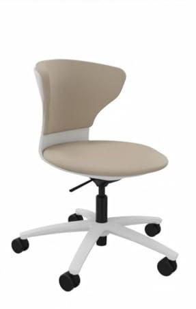 Sedus, Turn Around, tu-180, Bürostuhl, ergonomisch, klein, kompakt, für Büro/Praxis/Empfangsbereich/Home-Office, Nova Stoffbezug (Weißes Gestell, Beige)