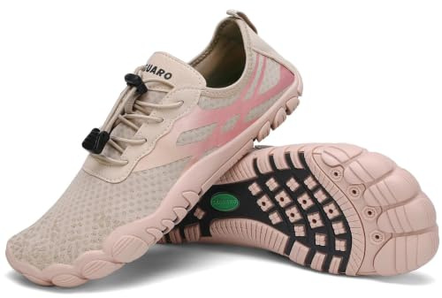 SAGUARO Chaussures Aquatiques Homme Femme Chaussure d'eau Respirant Chaussures de Plage Séchage Rapide Chaussures Mer pour Plongée Nautiques Baignade Riviere Kaki GR. 36 EU