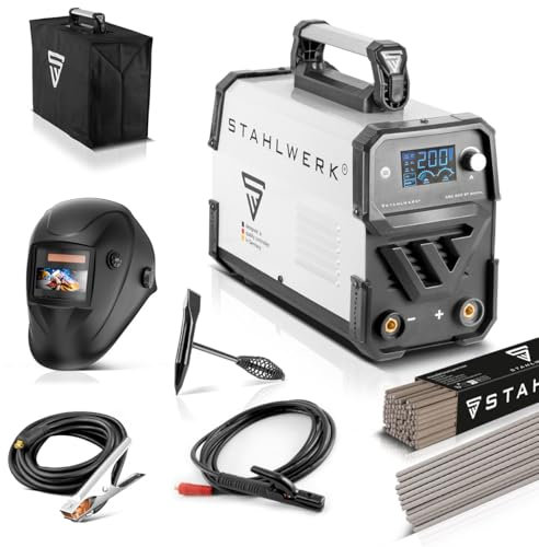 STAHLWERK Schweißgerät Elektroden ARC 200 ST Digital – Vollausstattung – flexibel einsetzbar ohne Gas, kompakt, MMA, E-Hand, 200 A, Lift-TIG-fähig, Smartkühlung, Überhitzungsschutz, Anti-Stick